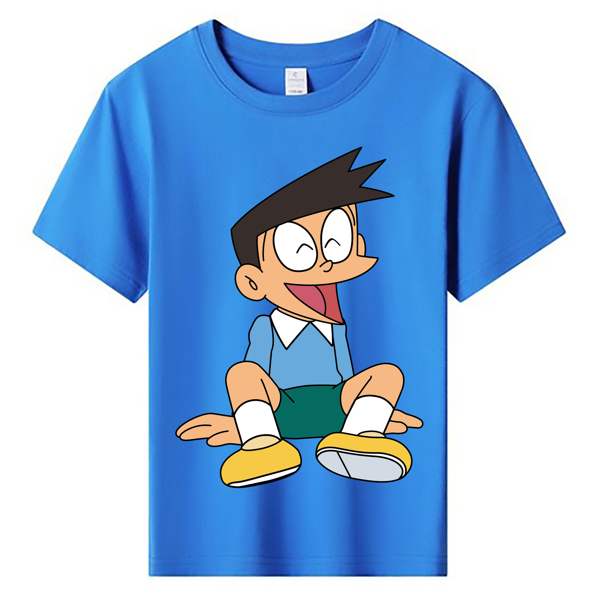 （画像用） ドラえもん 骨川 スネ夫 Doraemon Honekawa Suneo 綿100％キッズTシャツ（フロントプリント）